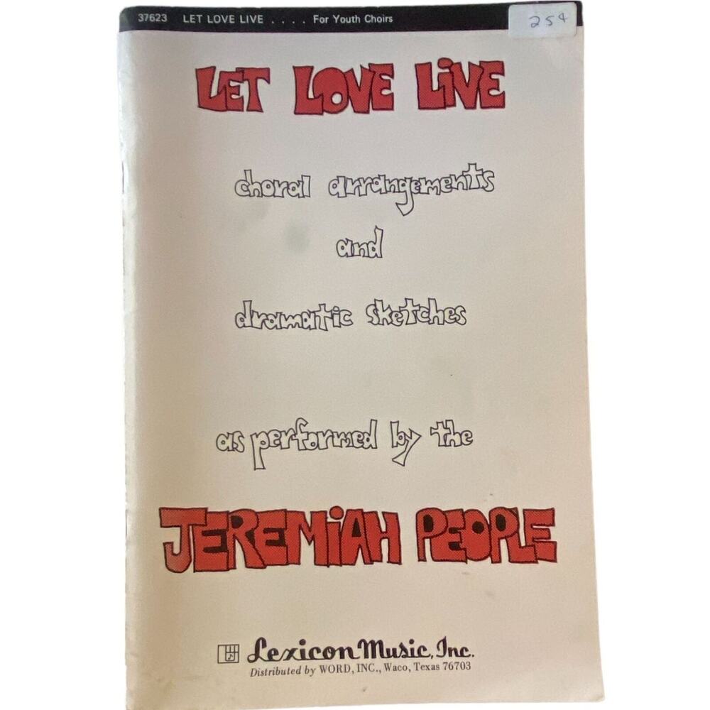 Let Love Live Jeremiah People Choral Book 1973 Larry Holben Bill and Ron Tewson